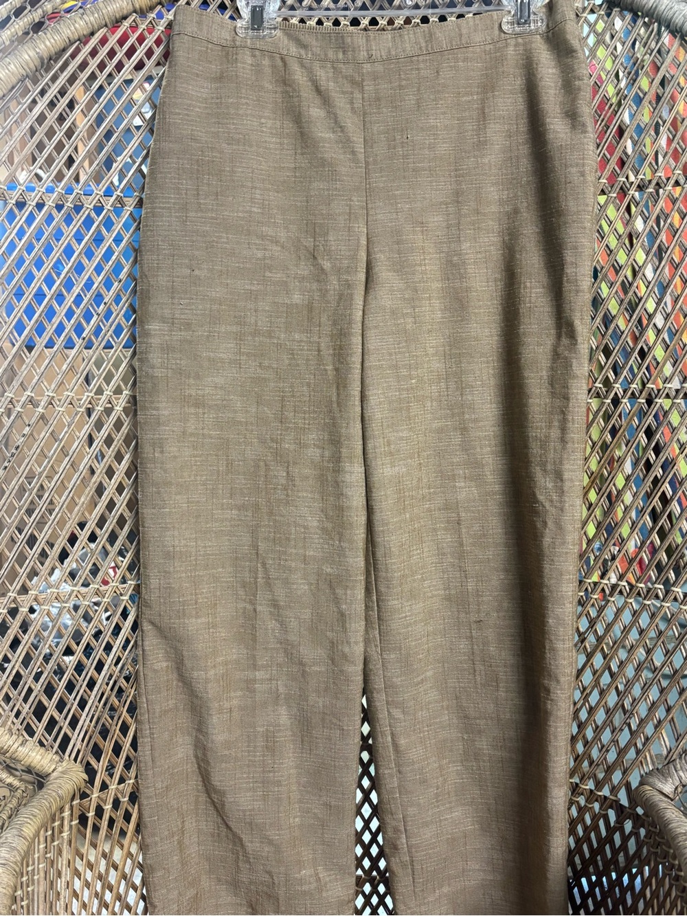 Alfred Dunner Olive-Brown Wide Leg Pants